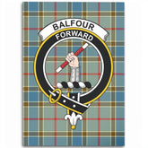 Balfour Blue Tartan Crest Area Rug